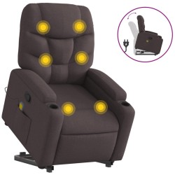 Fauteuil inclinable de massage Marron foncé Tissu 