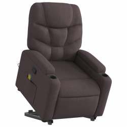Fauteuil inclinable de massage Marron foncé Tissu 