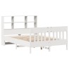 Cadre de lit sans matelas blanc 140x190 cm bois de pin massif 