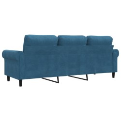 Canapé à 3 places Bleu 180 cm Velours 