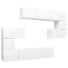 Ensemble de meubles TV 8 pcs Blanc Bois d'ingénierie 