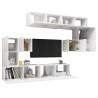 Ensemble de meubles TV 8 pcs Blanc Bois d'ingénierie 