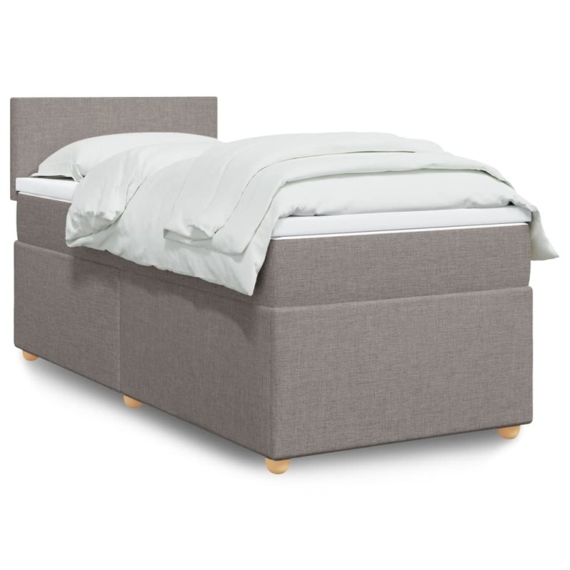 Sommier à lattes de lit avec matelas Taupe 80x200 cm Tissu 
