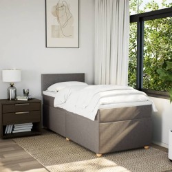 Sommier à lattes de lit avec matelas Taupe 80x200 cm Tissu 