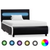 Cadre de lit avec LED Noir Similicuir 90x200 cm  