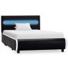 Cadre de lit avec LED Noir Similicuir 90x200 cm  