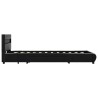 Cadre de lit avec LED Noir Similicuir 90x200 cm  