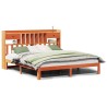 Lit bibliothèque sans matelas cire marron 180x200 cm pin massif 