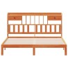 Lit bibliothèque sans matelas cire marron 180x200 cm pin massif 