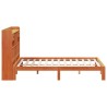 Lit bibliothèque sans matelas cire marron 180x200 cm pin massif 