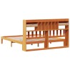 Lit bibliothèque sans matelas cire marron 180x200 cm pin massif 