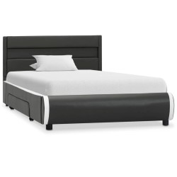 Cadre de lit avec LED Anthracite Similicuir 90x200 cm  