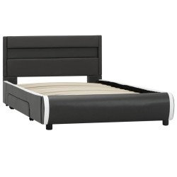 Cadre de lit avec LED Anthracite Similicuir 90x200 cm  