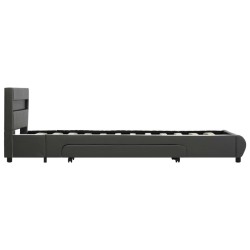 Cadre de lit avec LED Anthracite Similicuir 90x200 cm  