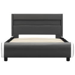 Cadre de lit avec LED Anthracite Similicuir 90x200 cm  