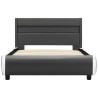 Cadre de lit avec LED Anthracite Similicuir 90x200 cm  