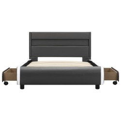 Cadre de lit avec LED Anthracite Similicuir 90x200 cm  