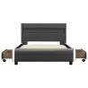 Cadre de lit avec LED Anthracite Similicuir 90x200 cm  
