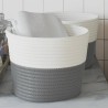 Paniers de rangement 2 pcs gris et blanc Ø24x18 cm coton 