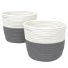 Paniers de rangement 2 pcs gris et blanc Ø24x18 cm coton 