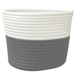 Paniers de rangement 2 pcs gris et blanc Ø24x18 cm coton 