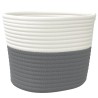 Paniers de rangement 2 pcs gris et blanc Ø24x18 cm coton 