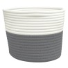Paniers de rangement 2 pcs gris et blanc Ø24x18 cm coton 