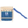 Lit mezzanine enfants avec rideaux sans matelas bleu 80x200cm 