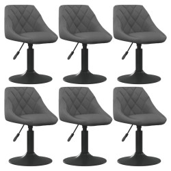Chaises pivotantes à manger lot de 6 gris foncé velours 
