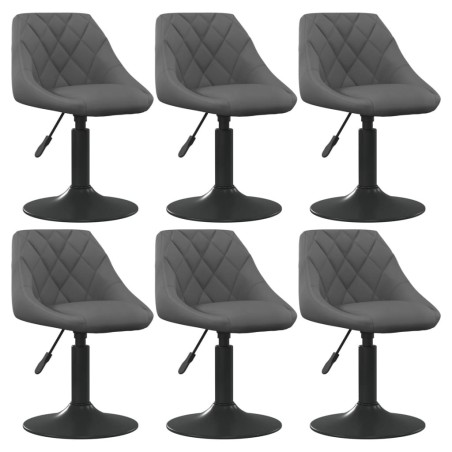 Chaises pivotantes à manger lot de 6 gris foncé velours 