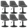 Chaises pivotantes à manger lot de 6 gris foncé velours 