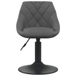 Chaises pivotantes à manger lot de 6 gris foncé velours 