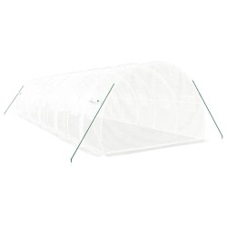 Serre avec cadre en acier blanc 30 m² 10x3x2 m 