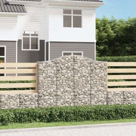 Paniers à gabions arqués 2 pcs 200x30x160/180 cm Fer galvanisé 