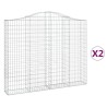 Paniers à gabions arqués 2 pcs 200x30x160/180 cm Fer galvanisé 