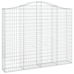 Paniers à gabions arqués 2 pcs 200x30x160/180 cm Fer galvanisé 