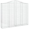 Paniers à gabions arqués 2 pcs 200x30x160/180 cm Fer galvanisé 