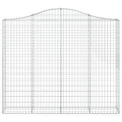 Paniers à gabions arqués 2 pcs 200x30x160/180 cm Fer galvanisé 