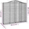 Paniers à gabions arqués 2 pcs 200x30x160/180 cm Fer galvanisé 