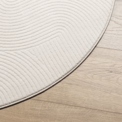 Tapis IZA poils courts style scandinave crème Ø 80 cm 