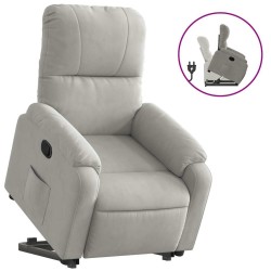 Fauteuil inclinable gris clair tissu microfibre 