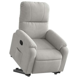 Fauteuil inclinable gris clair tissu microfibre 
