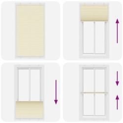 Store plissé crème 105x200cm largeur du tissu 104,4cm polyester 