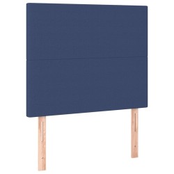 Sommier à lattes de lit avec matelas Bleu 100x200 cm Tissu 