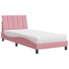 Lit avec matelas rose 80x200 cm velours 