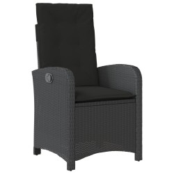 Ensemble à manger de jardin 4 pcs avec coussins noir 