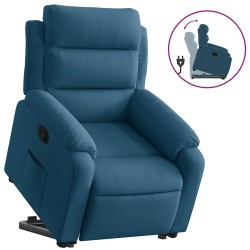 Fauteuil inclinable bleu velours 