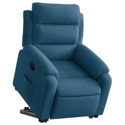 Fauteuil inclinable bleu velours 