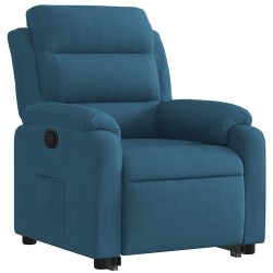 Fauteuil inclinable bleu velours 