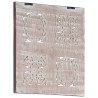 Panneau mural sculpté à la main MDF 40x40x1,5cm Marron et blanc 